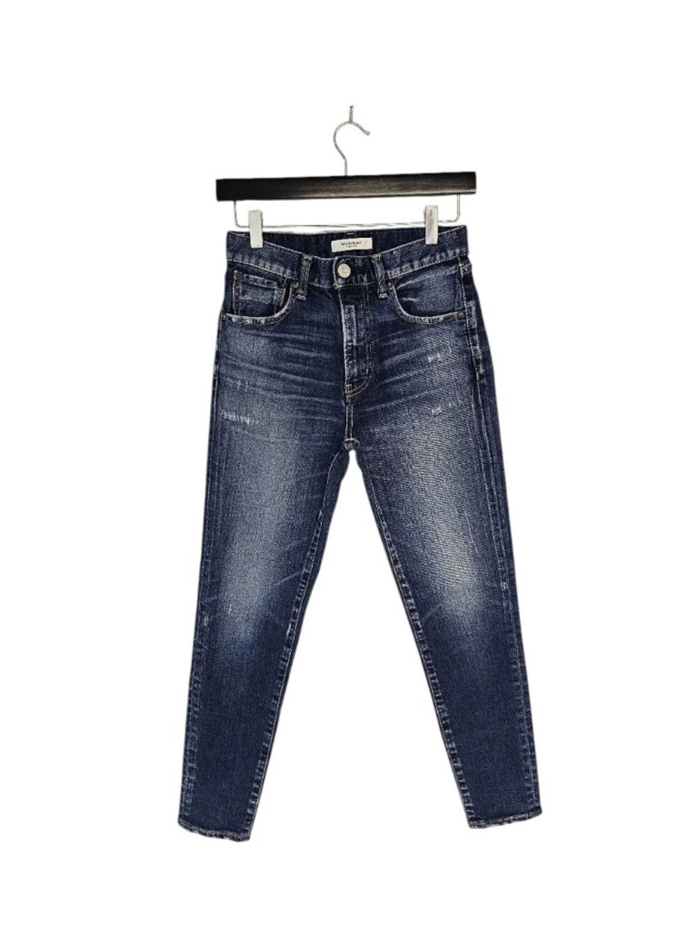 Moussy Vintage High Rise Skinny Ankle Distressed Y2K Dark Blue Jeans 25 Preowned